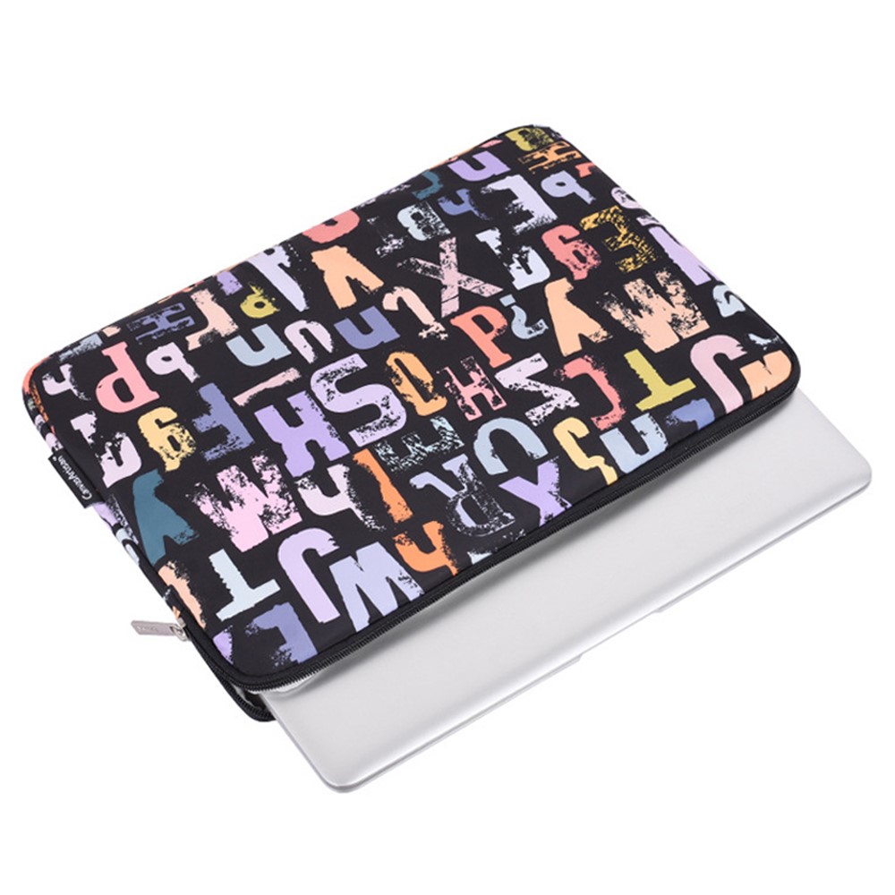 CANVASARTISAN H18-T0121 Laptop Sleeve Letters Printing Ultra Slim Notebook Case with Small Bag - Black/for 11-inch Laptop-4