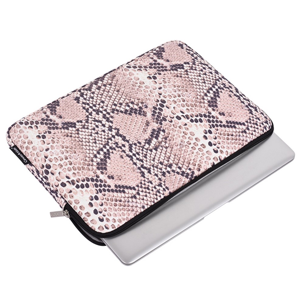 CANVASARTISAN H38-T0123 Snake Pattern Polyester Notebook Case Laptop Bag Protective Sleeve with Small Bag - Pink/for 11-inch Laptop-3