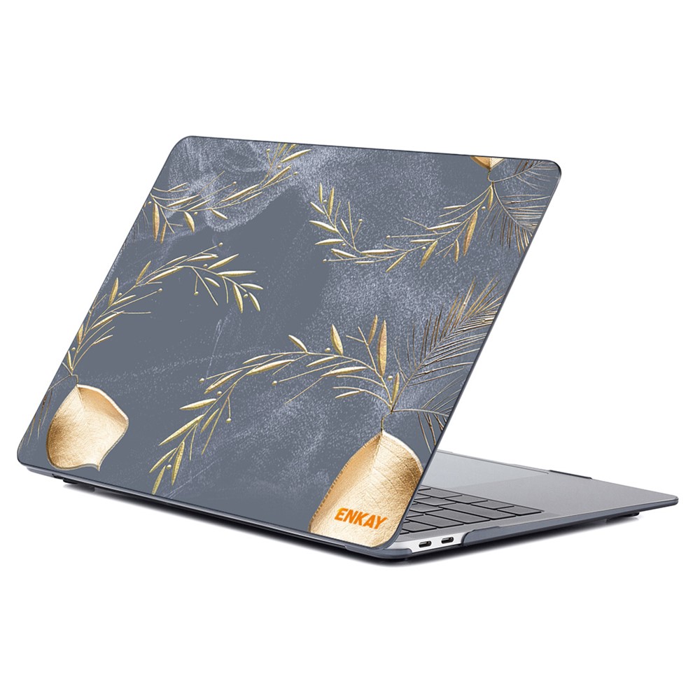 ENKAY HAT PRINCE for MacBook Pro 16 inch (2019) A2141 Vintage Flowers Pattern Hard PC Two-Piece Structure Crystal Sheer Laptop Case - Wild Oat