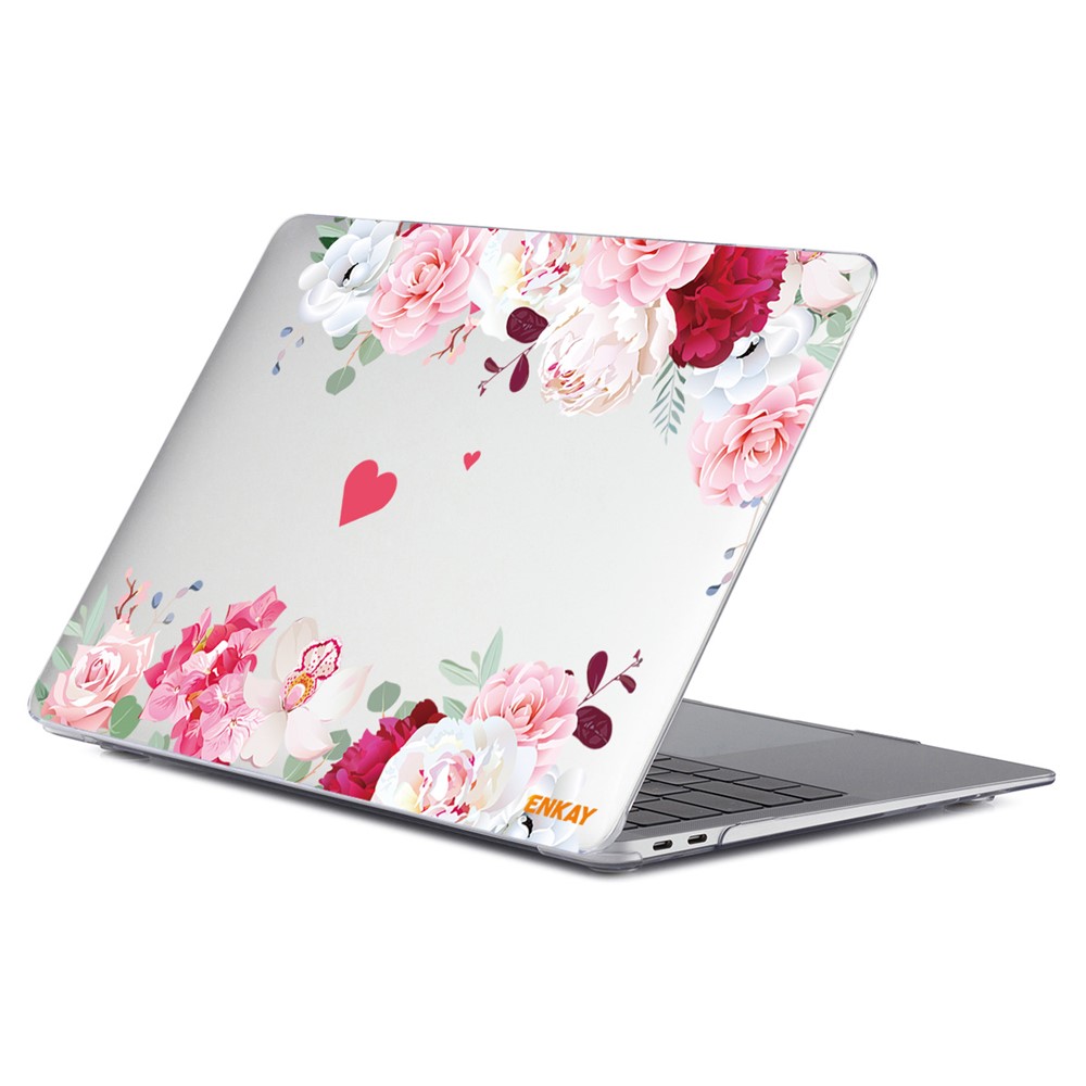 ENKAY HAT PRINCE for MacBook Pro 16 inch (2019) A2141 Anti-Scratch Flowers Series Patterned Crystal Sheer Hard PC Laptop Case - Peony