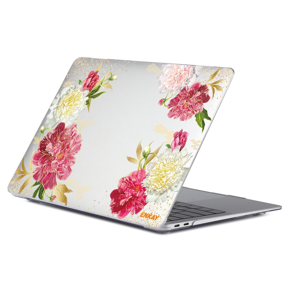 ENKAY HAT PRINCE for MacBook Pro 16 inch (2019) A2141 Anti-Scratch Flowers Series Patterned Crystal Sheer Hard PC Laptop Case - Chinese Herbaceous Peony