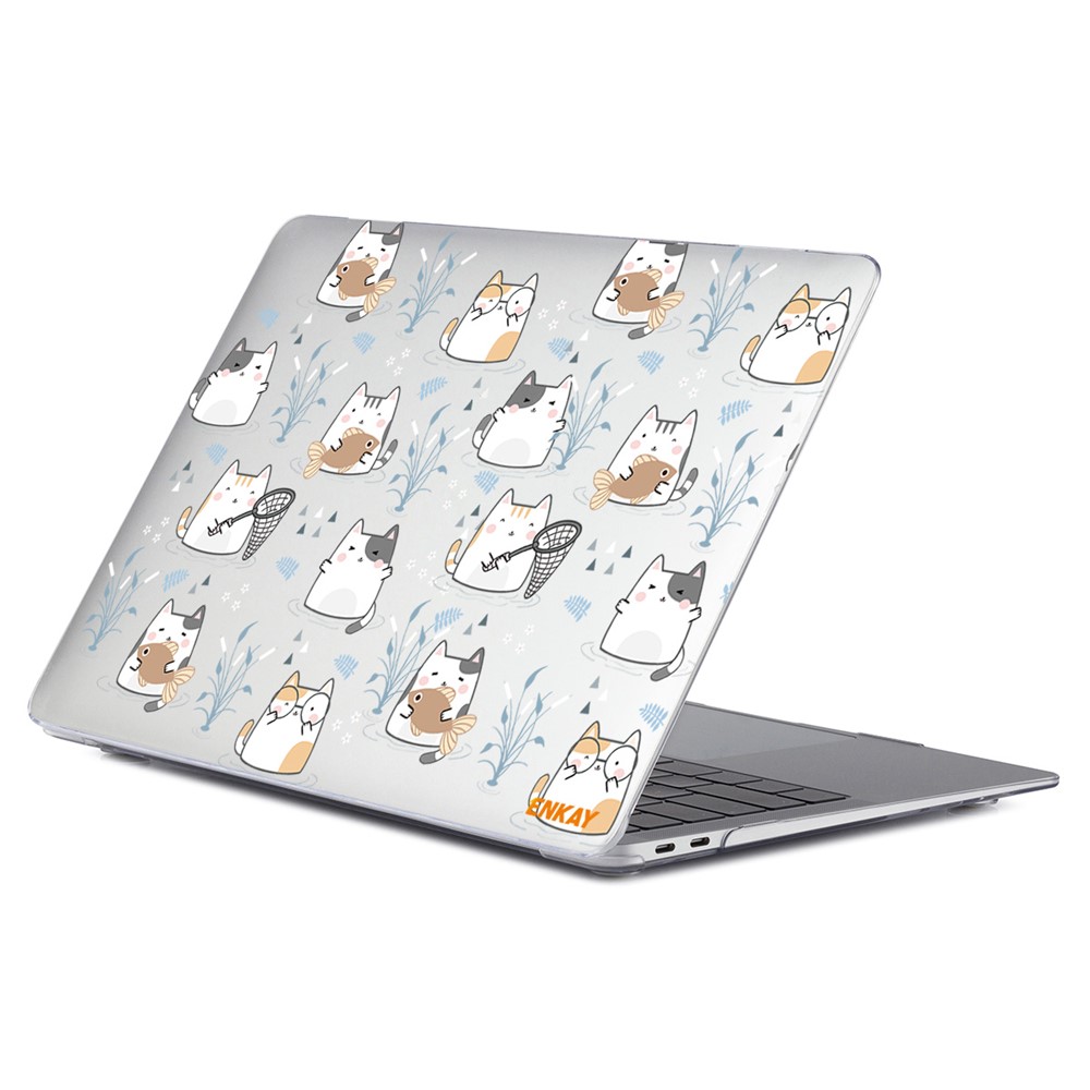 ENKAY HAT PRINCE Cartoon Pattern Notebook Cover for MacBook Pro 13 inch (2016-2017) A1706 A1708 /(2018-2019) A1989/ (2019) A2159 Laptop Protector Heat Dissipation Hard PC Case - Cute Cat