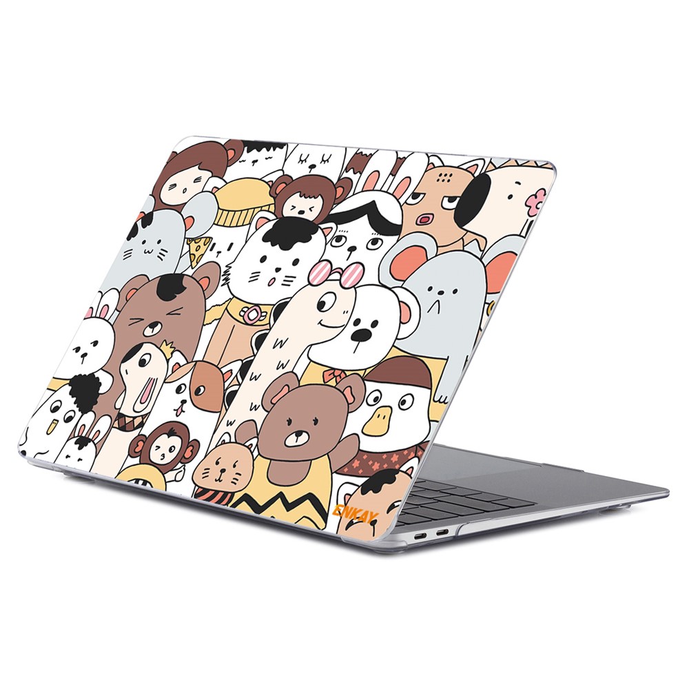 ENKAY HAT PRINCE Cartoon Pattern Notebook Cover for MacBook Pro 13 inch (2016-2017) A1706 A1708 /(2018-2019) A1989/ (2019) A2159 Laptop Protector Heat Dissipation Hard PC Case - Zoo No.1
