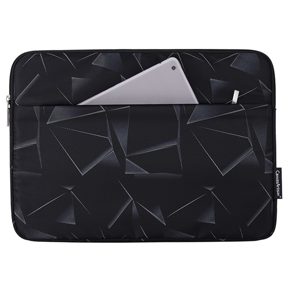 CANVASARTISAN H6-11 Portable Sleeve Bag with Outer Pouch for 15-inch Laptops Triangle Geometric Pattern Printed Carry Case Notebooks Bag-1
