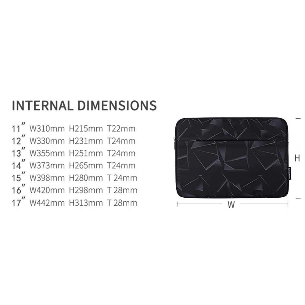 CANVASARTISAN H6-11 Portable Sleeve Bag with Outer Pouch for 15-inch Laptops Triangle Geometric Pattern Printed Carry Case Notebooks Bag-10