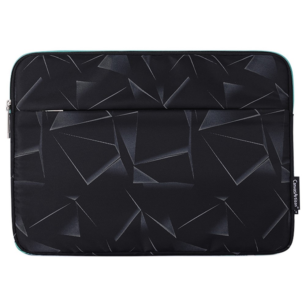 CANVASARTISAN H6-11 Portable Sleeve Bag with Outer Pouch for 15-inch Laptops Triangle Geometric Pattern Printed Carry Case Notebooks Bag-2