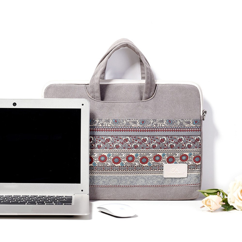 CANVASARTISAN T38-5 National Style Pattern 14-inch Laptop Computer Shoulder Messenger Bag Briefcase Travel Carrying Case with Shoulder Strap-7