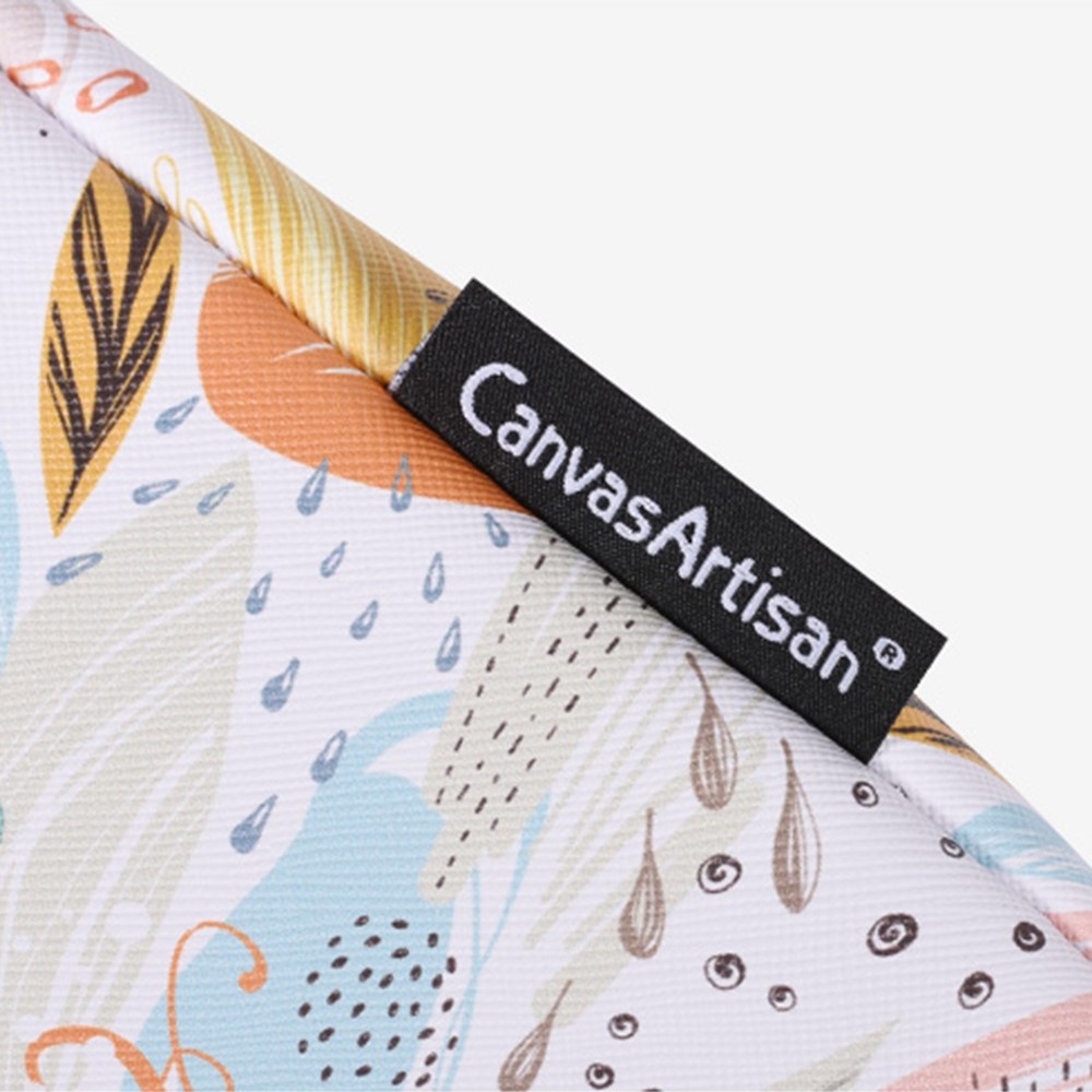 CANVASARTISAN G53-T0121 for 14-inch Notebook Flowered Patterned Anti-Drop Laptop Protective Bag Water Repellent Zippered PU Case Pouch + Small Bag Set-8