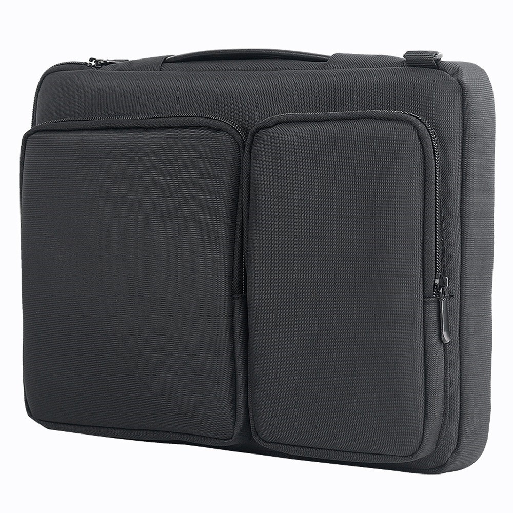 MA016 15-15.6 inch Large Notebook Computer Sleeve Simple Casual Design Comfortable Handle Strap Laptop Bag with Shoulder Strap - Black-7