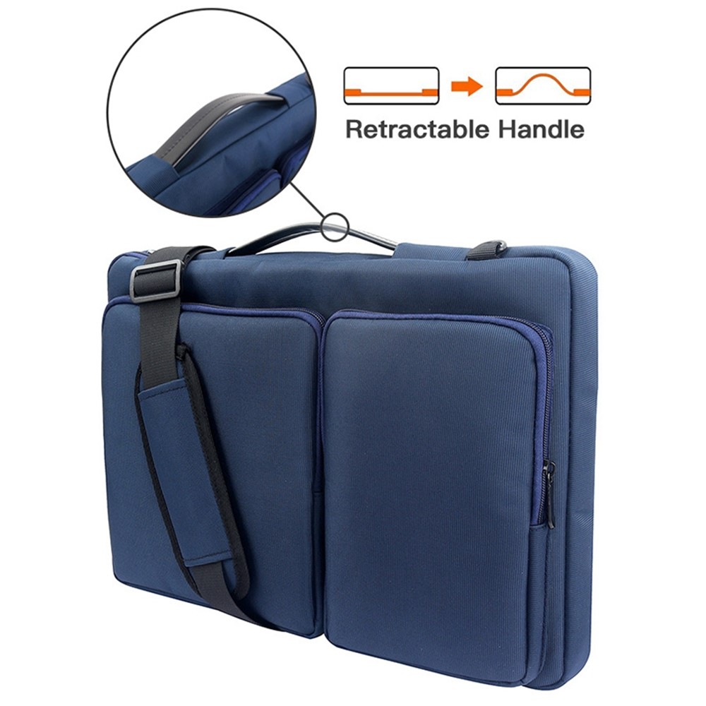MA016 15-15.6 inch Large Notebook Computer Sleeve Simple Casual Design Comfortable Handle Strap Laptop Bag with Shoulder Strap - Black-9