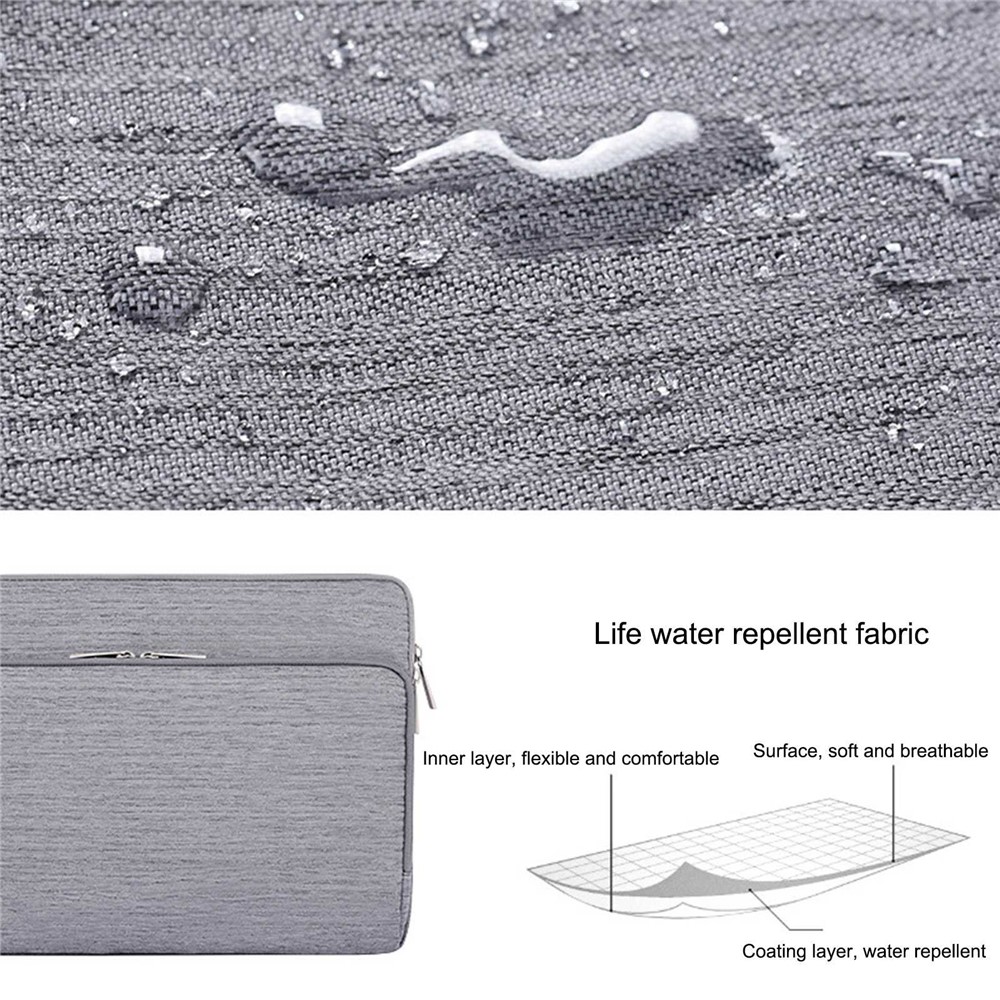 CANVASARTISAN L28-21 15-inch Laptop Sleeve Business Style Shockproof Notebook Carrying Bag - Light Grey-3