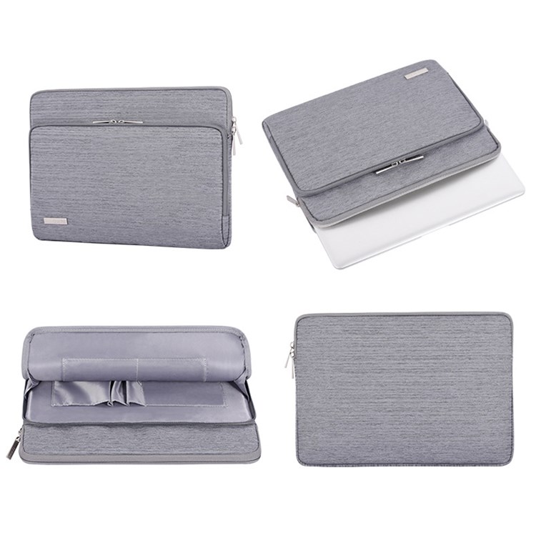 CANVASARTISAN L28-21 Protective Sleeve for 14-inch Laptop Shockproof Zipper Notebook Carrying Bag - Light Grey-6