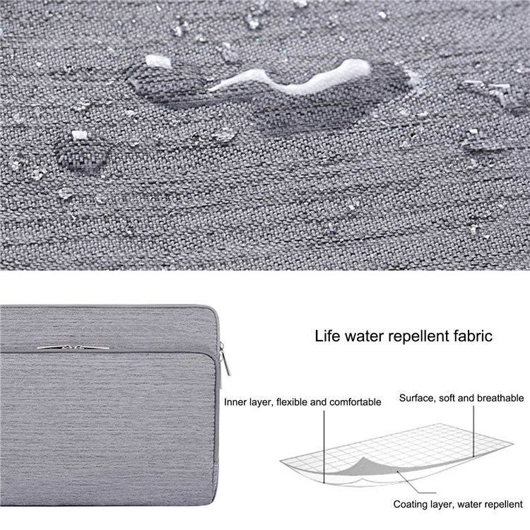 CANVASARTISAN L28-21 Business Style 11-inch Laptop Carrying Bag Notebook Waterproof Protective Sleeve - Light Grey-3