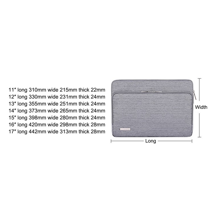 CANVASARTISAN L28-21 Business Style 11-inch Laptop Carrying Bag Notebook Waterproof Protective Sleeve - Light Grey-7