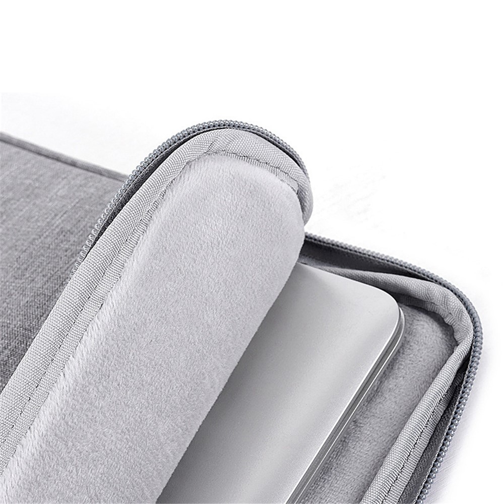 CANVASARTISAN L25-58 11-inch Laptop Briefcase Protective Bag Notebook Computer Handbag with Outer Storage Pockets - Light Grey-6