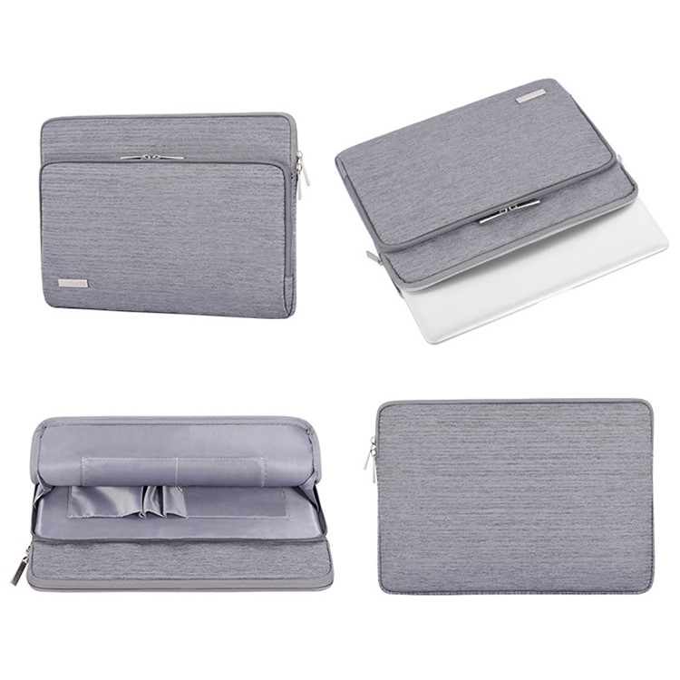 CANVASARTISAN L28-21 Business Style 12-inch Notebook Carrying Bag Waterproof Laptop Protective Sleeve - Light Grey-4