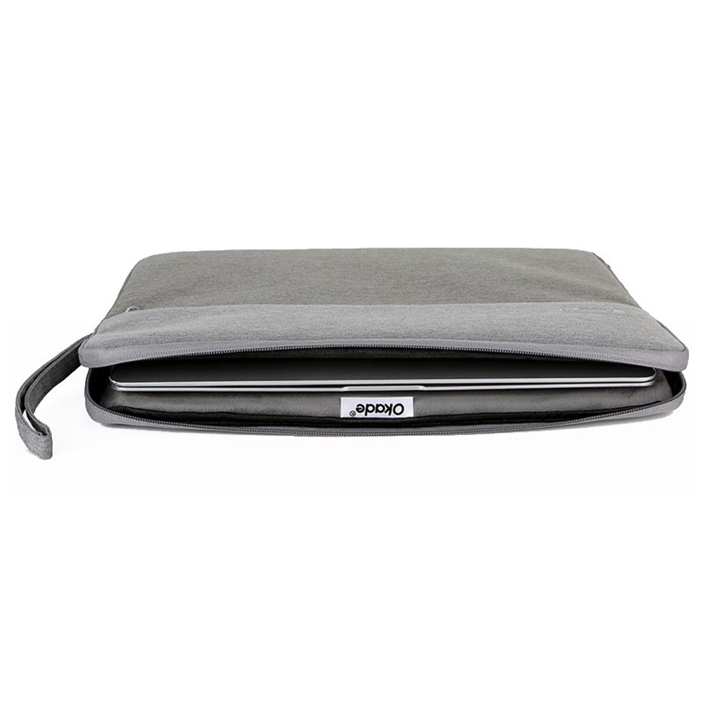 OKADE T53 13.3'' Laptop Sleeve Anti-scratch Oxford Cloth Handbag Shockproof Carrying Bag Bi-color Style Notebook Case - Light Grey-5