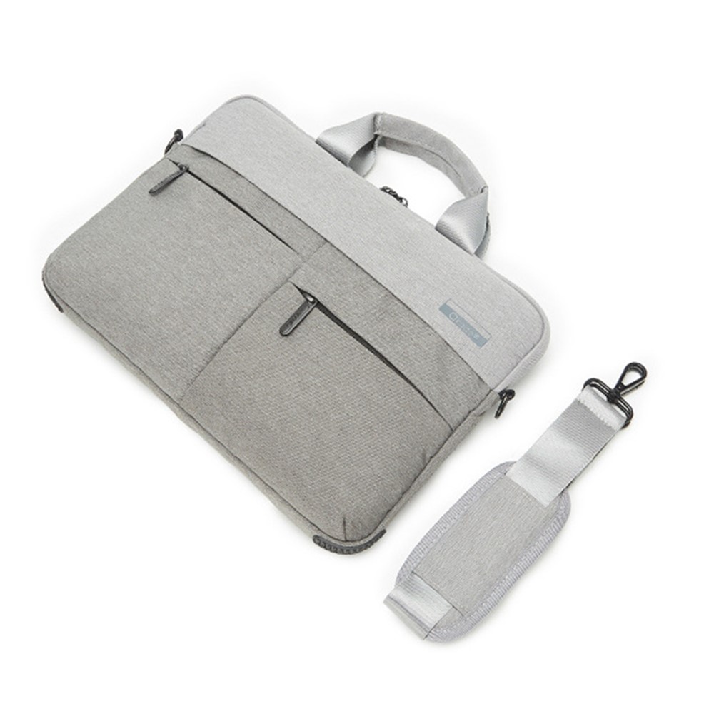 OKADE T54 Color Splicing 13.3inch Laptop Four Corners Anti-collision Design Notebook Handbag (with Shoulder Strap) - Grey-5