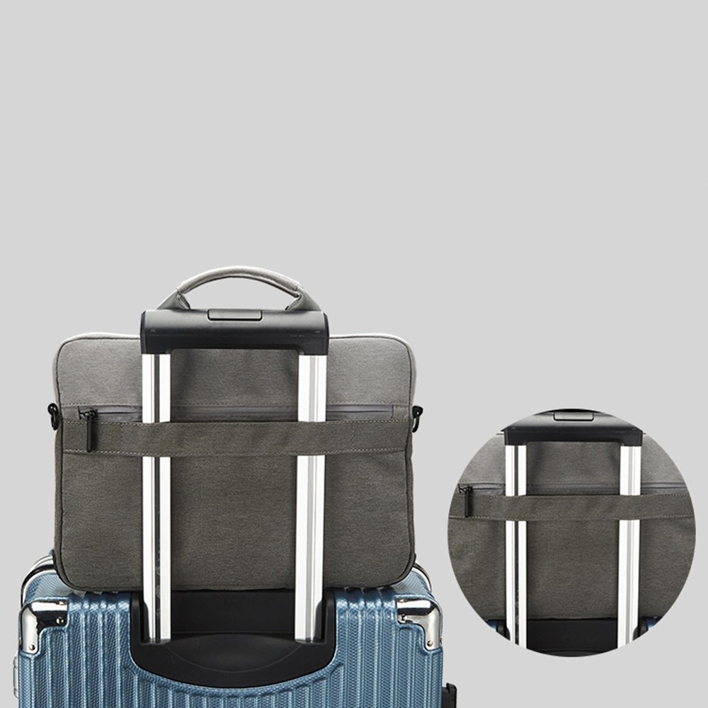 OKADE T54 Color Splicing 13.3inch Laptop Four Corners Anti-collision Design Notebook Handbag (with Shoulder Strap) - Grey-7