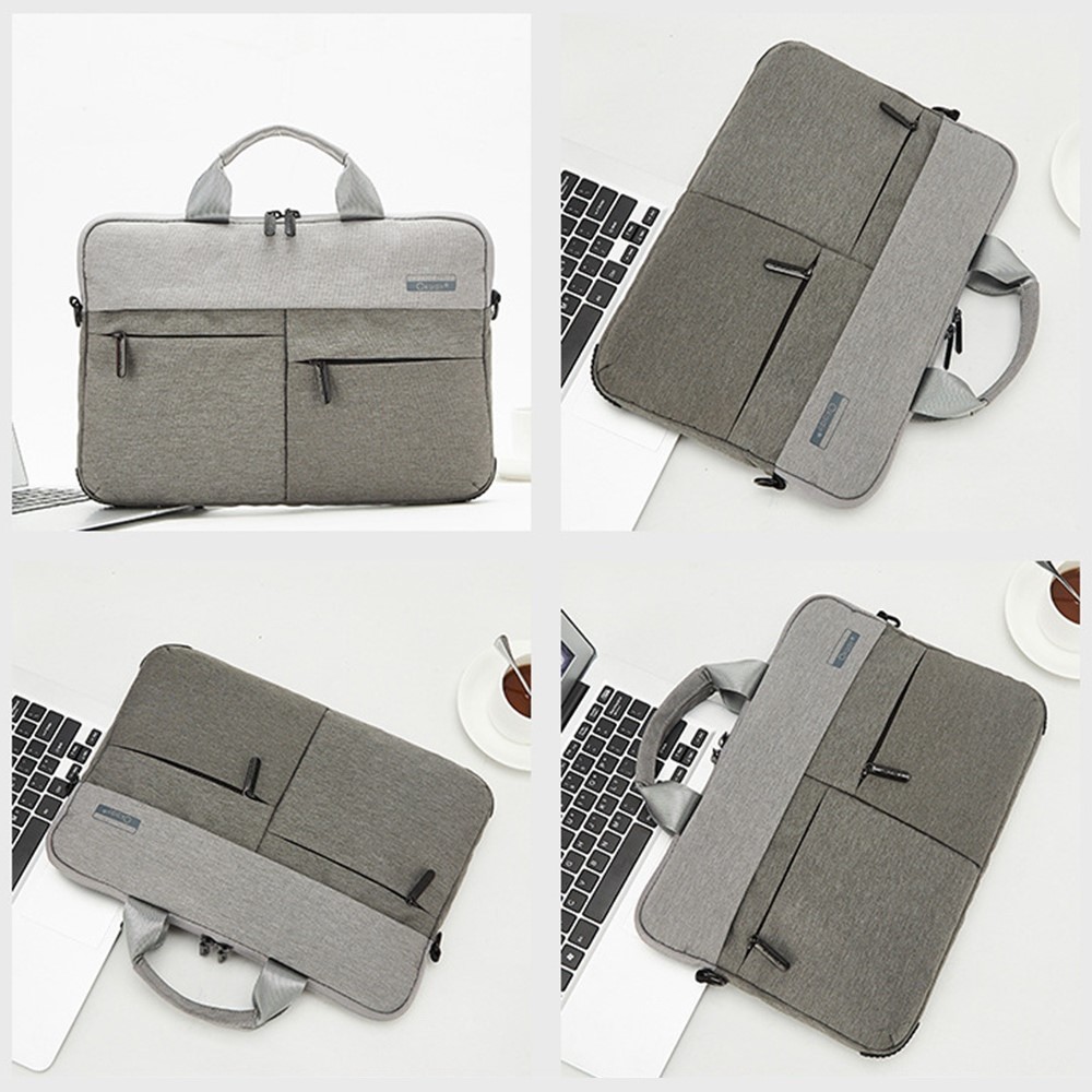 OKADE T54 Travel 15.4inch Laptop Shoulder Bag Color Splicing Four Corners Anti-collision Design Waterproof Notebook Handbag (with Shoulder Strap) - Grey-12
