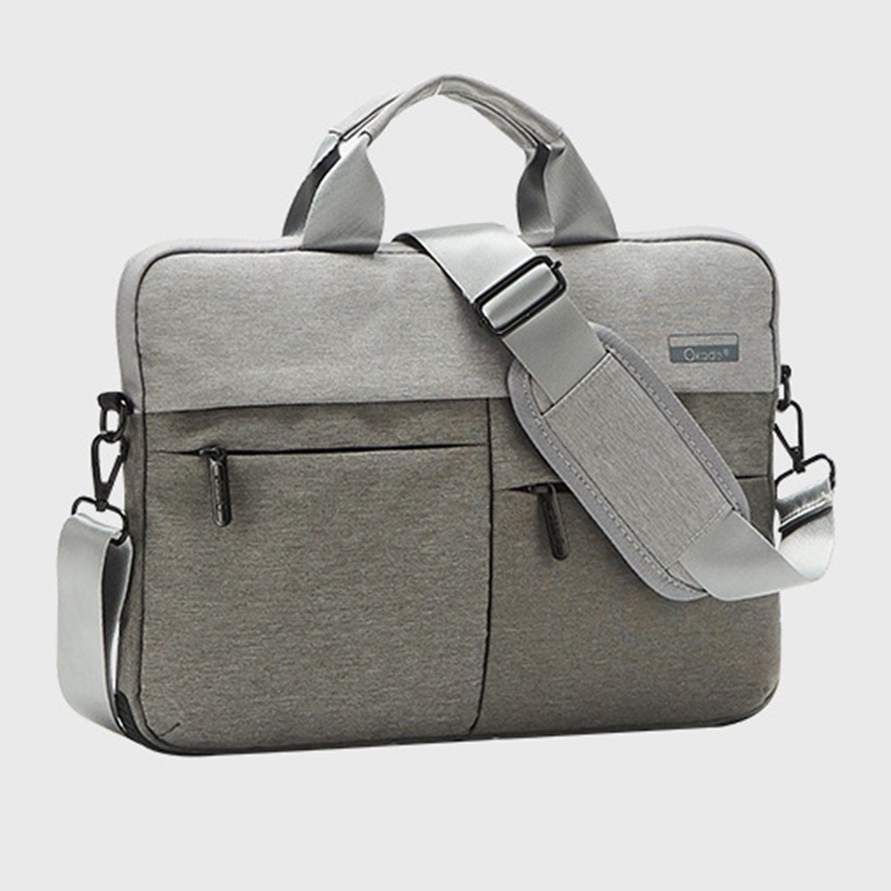 OKADE T54 Travel 15.4inch Laptop Shoulder Bag Color Splicing Four Corners Anti-collision Design Waterproof Notebook Handbag (with Shoulder Strap) - Grey-3