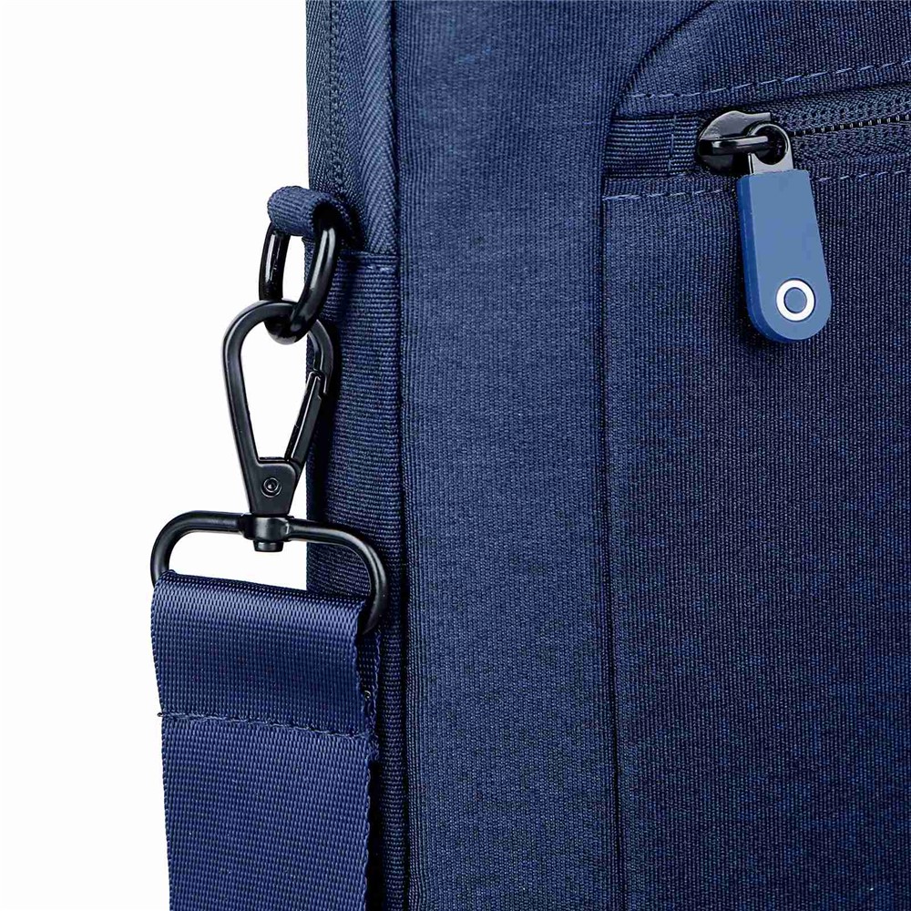 OKADE T62 Waterproof 13.3-14inch Laptop Handbag Shockproof Air Cushion Lining Protective Bag Notebook Storage Pouch (with Shoulder Strap) - Dark Blue-14