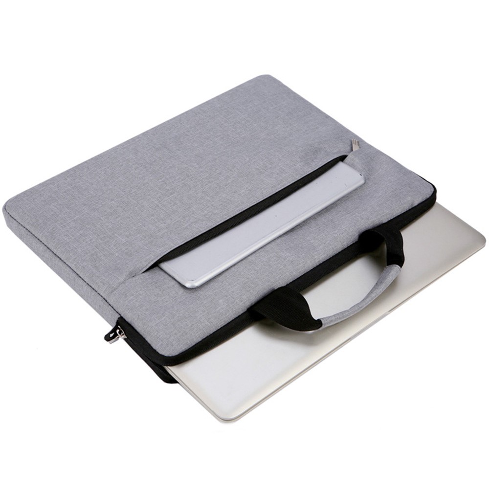 OKADE B022 15.6inch Notebook Soft Lining Protective Bag Anti-drop Laptop Handbag (with Shoulder Strap) - Grey-4