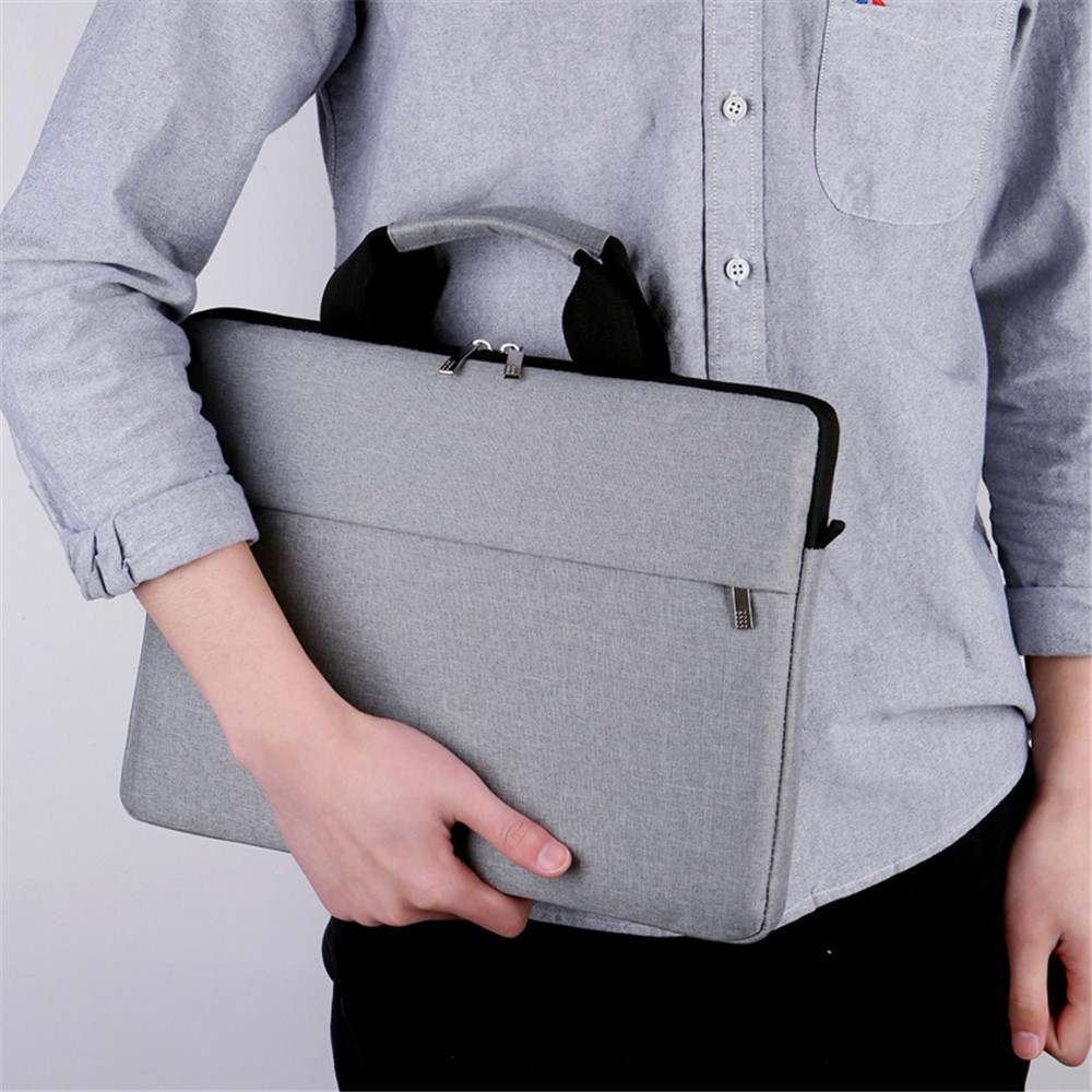 OKADE B022 13.3inch Laptop Bag with Front Pocket Notebook Anti-collision Lining Handbag (with Shoulder Strap) - Grey-10