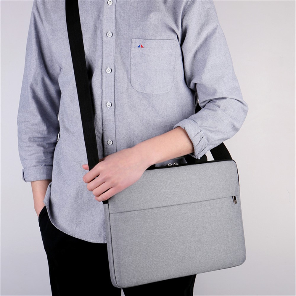 OKADE B022 13.3inch Laptop Bag with Front Pocket Notebook Anti-collision Lining Handbag (with Shoulder Strap) - Grey-11