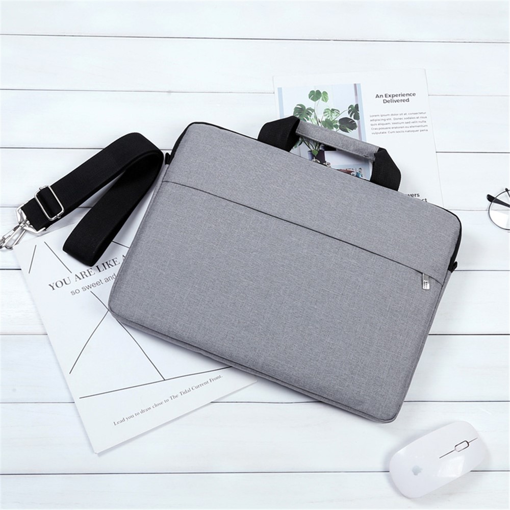 OKADE B022 13.3inch Laptop Bag with Front Pocket Notebook Anti-collision Lining Handbag (with Shoulder Strap) - Grey-3