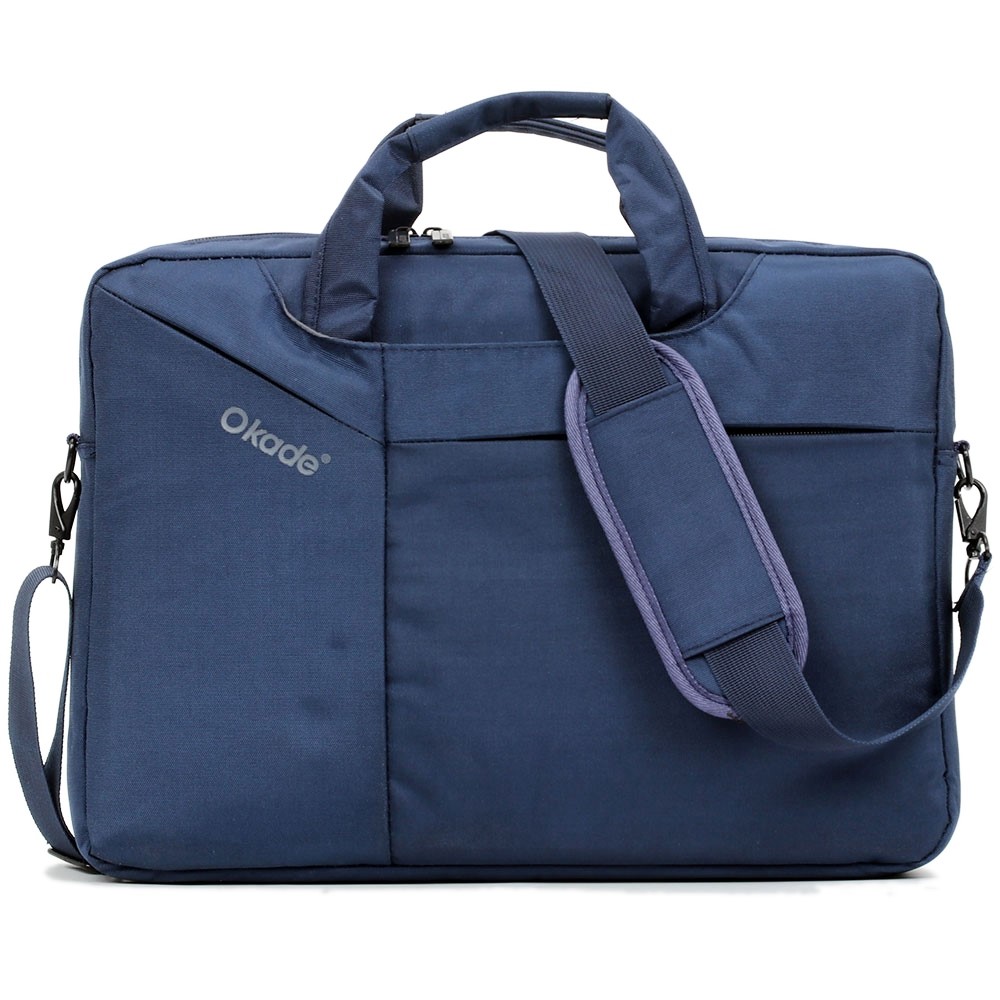 OKADE T50 15.6inch Laptop Shoulder Bag Travel Notebook Briefcase Handbag (with Shoulder Strap) - Dark Blue-1
