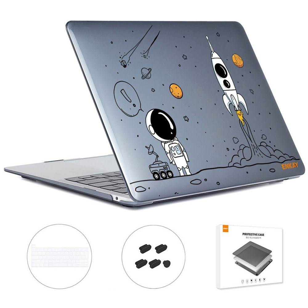 ENKAY HAT PRINCE for MacBook Pro 16 inch (2019) A2141 (EU Version) Laptop Cover Astronaut Pattern Hard Protective Case with Slim TPU Keyboard Film + Anti-dust Plugs - Astronaut No.1