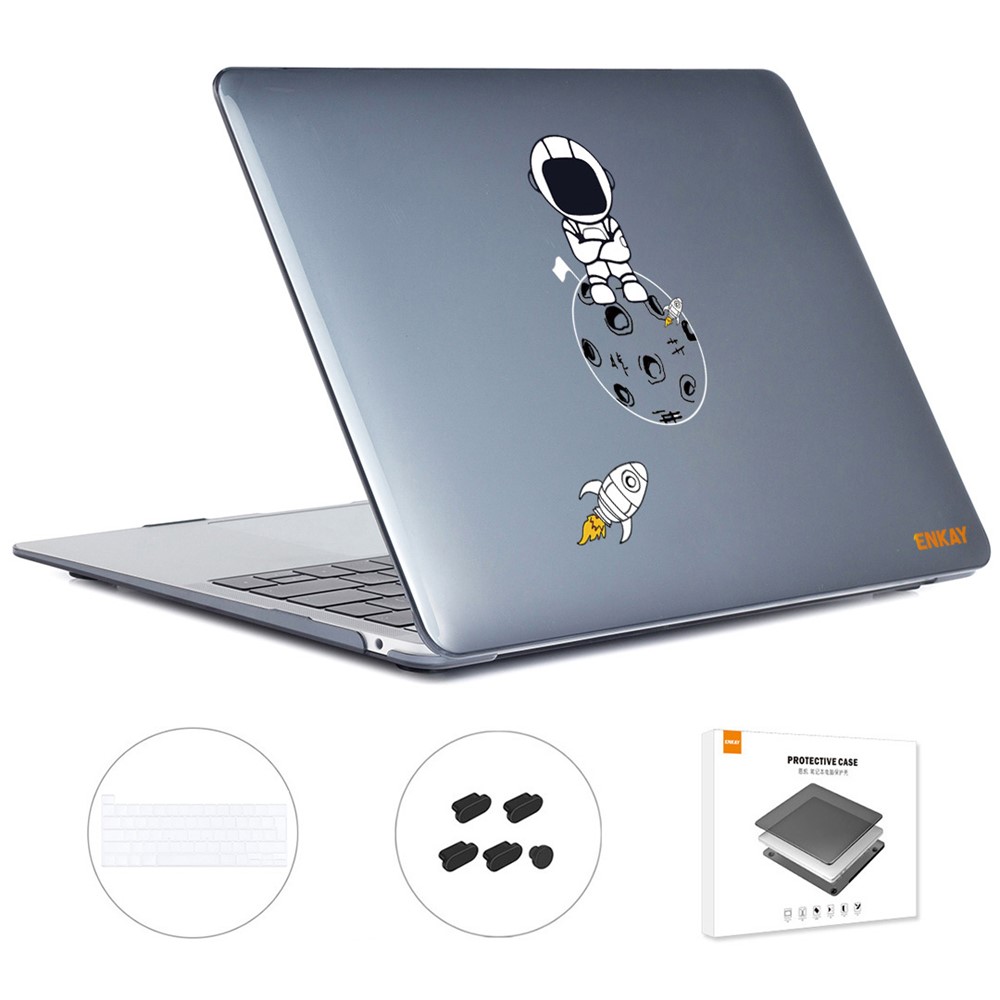 ENKAY HAT PRINCE for MacBook Pro 16 inch (2019) A2141 (EU Version) Laptop Cover Astronaut Pattern Hard Protective Case with Slim TPU Keyboard Film + Anti-dust Plugs - Astronaut No.4