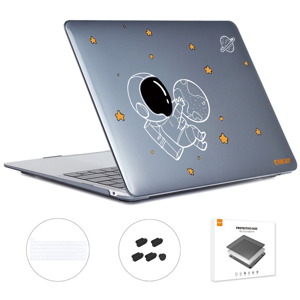 ENKAY HAT PRINCE for MacBook Pro 16 inch (2019) A2141 (EU Version) Laptop Cover Astronaut Pattern Hard Protective Case with Slim TPU Keyboard Film + Anti-dust Plugs - Astronaut No.5