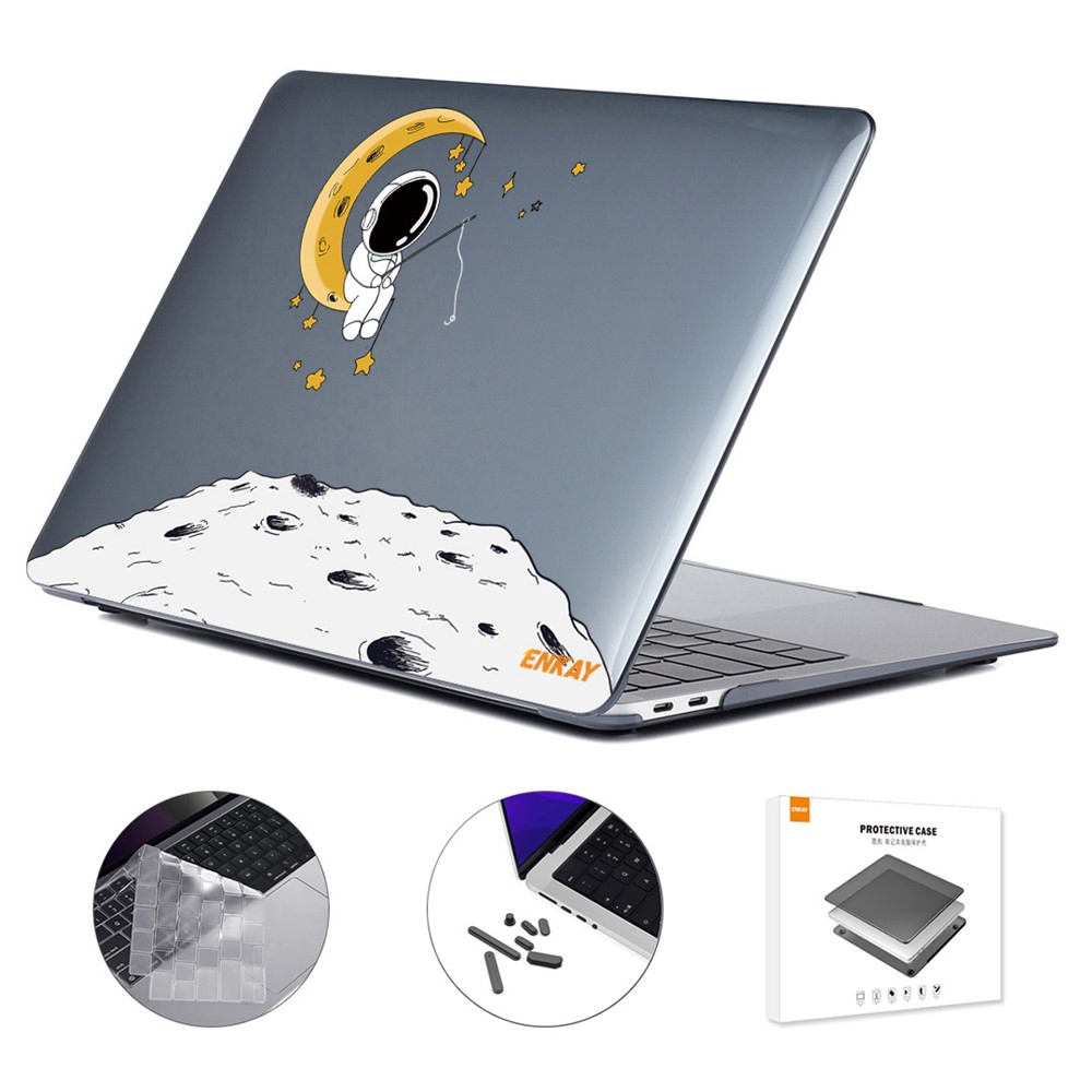 ENKAY HAT PRINCE Laptop Case for MacBook Pro 16 inch (2026) A3429 A3428 / (2025) A3186 A3403 / (2024) A2991 / (2023) A2780 / (2021) A2485 (US Version) Astronaut Pattern Notebook Cover Set - Astronaut No.3