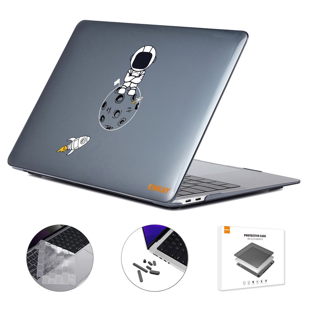 ENKAY HAT PRINCE Laptop Case for MacBook Pro 16 inch (2026) A3429 A3428 / (2025) A3186 A3403 / (2024) A2991 / (2023) A2780 / (2021) A2485 (US Version) Astronaut Pattern Notebook Cover Set - Astronaut No.4