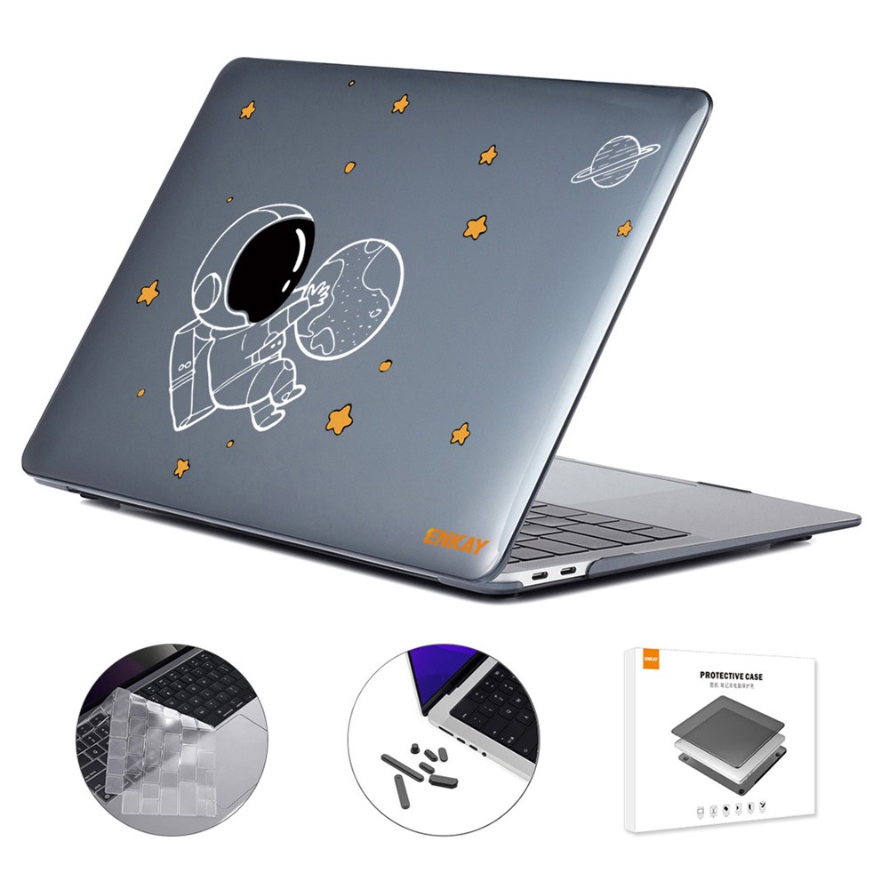 ENKAY HAT PRINCE Laptop Case for MacBook Pro 16 inch (2026) A3429 A3428 / (2025) A3186 A3403 / (2024) A2991 / (2023) A2780 / (2021) A2485 (US Version) Astronaut Pattern Notebook Cover Set - Astronaut No.5