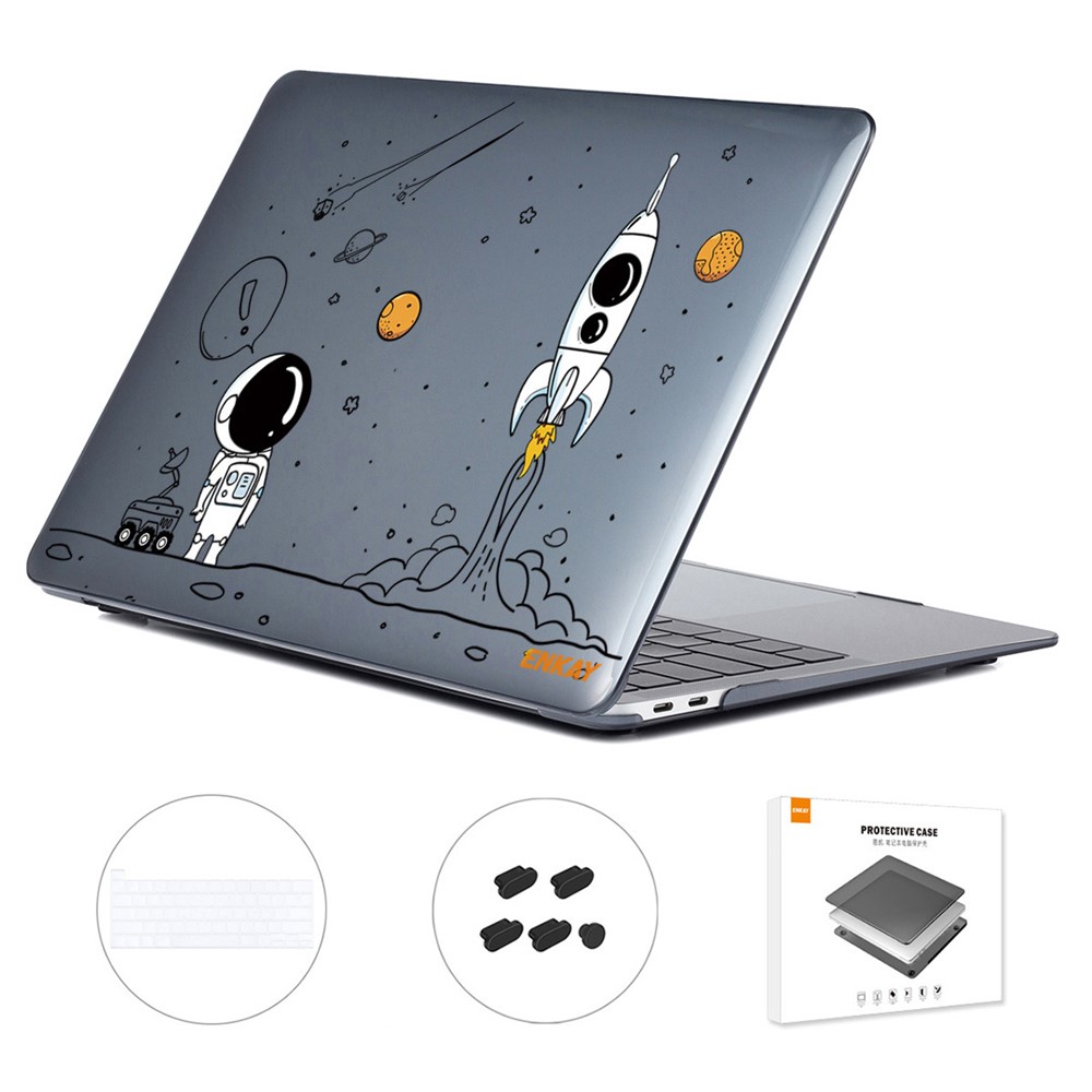ENKAY HAT PRINCE Anti-Fall Case for MacBook Pro 16 inch (2019) A2141 (US Version) Astronaut Pattern Laptop Protector with TPU Keyboard Film + Dust-Proof Plugs - Astronaut No.1