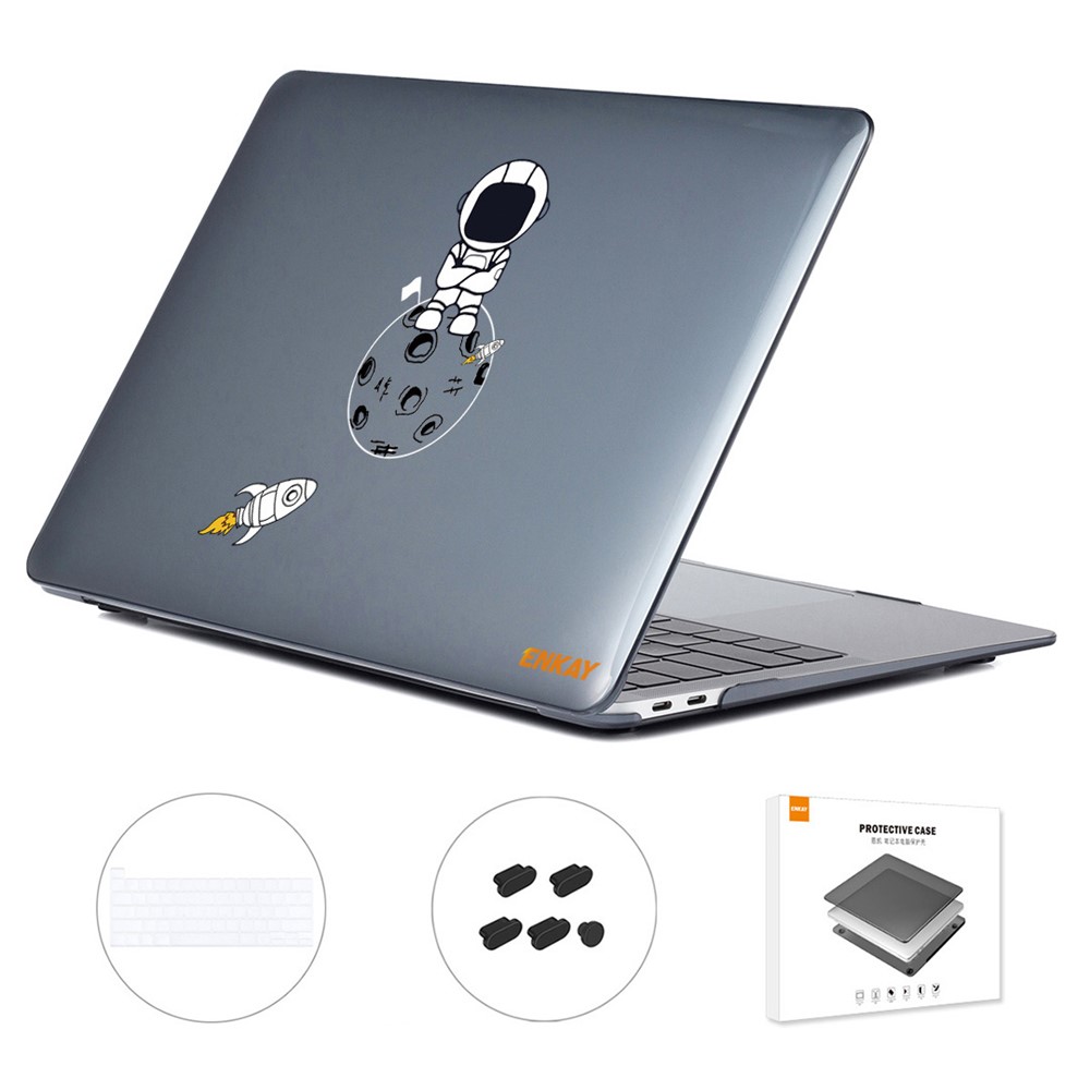 ENKAY HAT PRINCE Anti-Fall Case for MacBook Pro 16 inch (2019) A2141 (US Version) Astronaut Pattern Laptop Protector with TPU Keyboard Film + Dust-Proof Plugs - Astronaut No.4