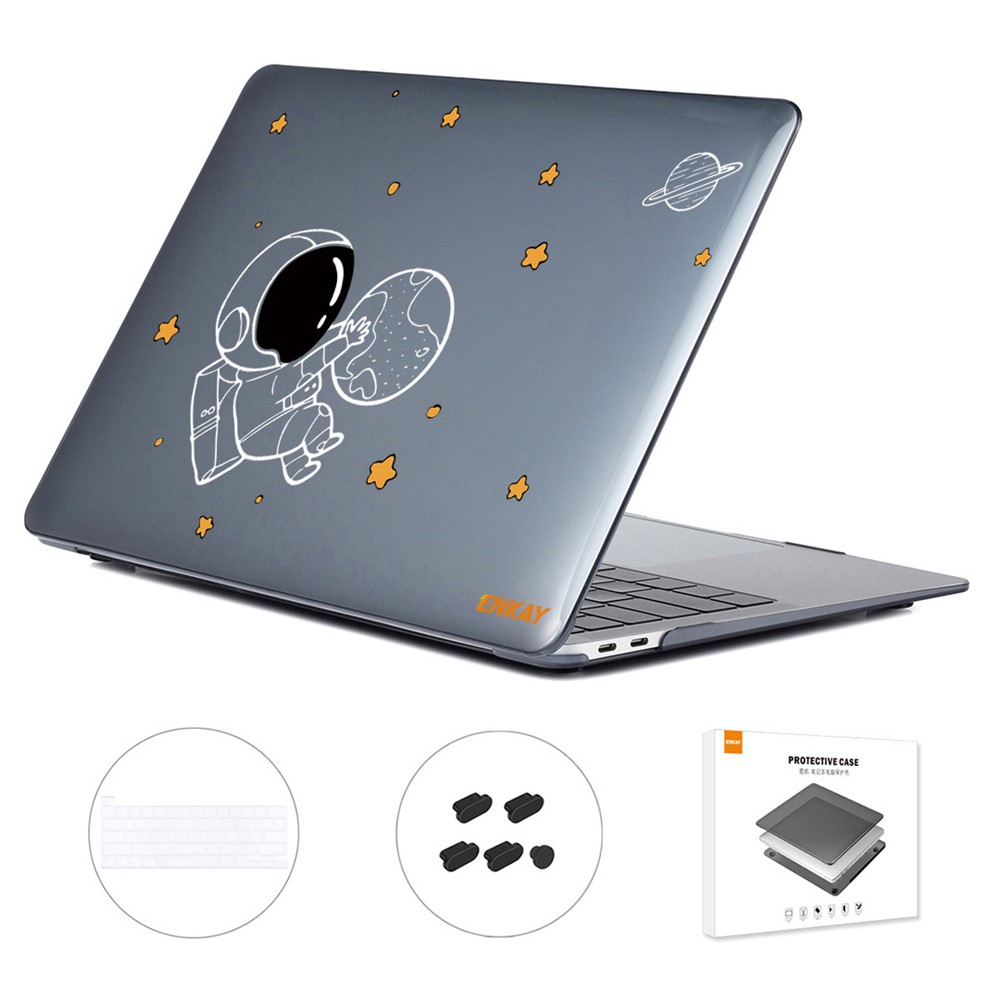 ENKAY HAT PRINCE Anti-Fall Case for MacBook Pro 16 inch (2019) A2141 (US Version) Astronaut Pattern Laptop Protector with TPU Keyboard Film + Dust-Proof Plugs - Astronaut No.5