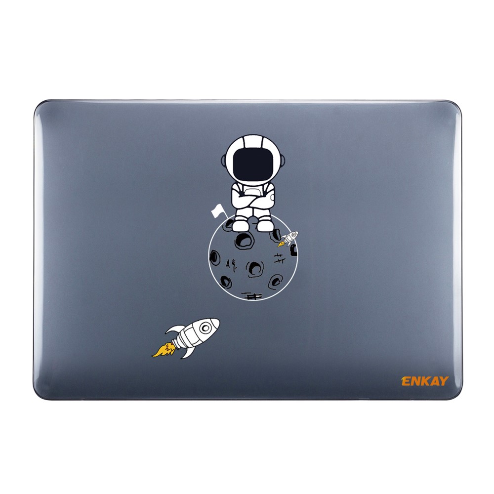 ENKAY HAT PRINCE Astronaut Pattern Shockproof Case for MacBook Pro 13 inch (2018) A1932 (US Version) Anti-Scratch Laptop Case with TPU Keyboard Cover + Dust-Proof Plugs - Astronaut No.4-3