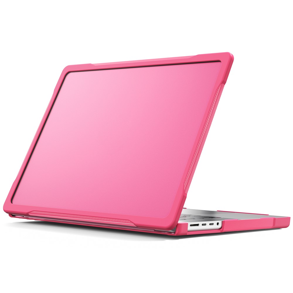 For MacBook Pro 16 inch (2026) A3429 A3428 / (2025) A3186 A3403 / (2024) A2991 / (2023) A2780 / (2021) A2485 PC+TPU Laptop Cover Anti-Drop Shockproof Case - Rose