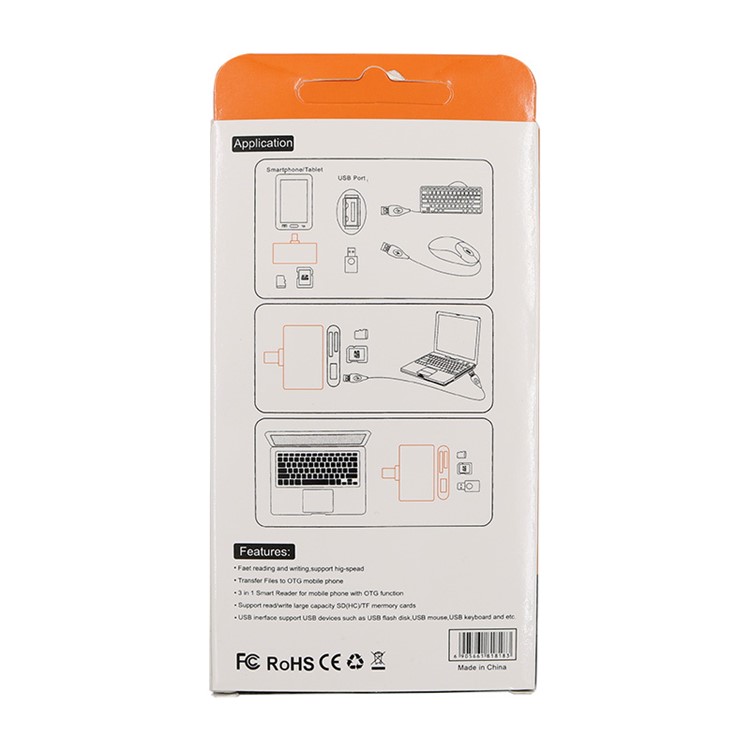 T532 3 en 1 Puerto Tipo-c USB3.0 SD TF Extensor el Adaptador Del Lector Admite la Función OTG Para el Teléfono - Negro-7