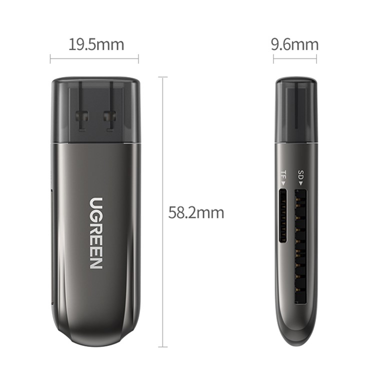 Ugreen 10911 USB 3.0 Para Tf/para SD Memory Card Reader Reading 2-Card + Escrevendo Simultaneamente-7