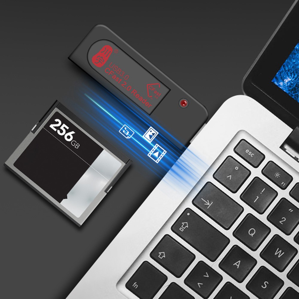 KAWAU C302 USB 3.0 CFast2.0 Card Reader for Canon 1 DX Mark II / Canon C300 Mark II-6