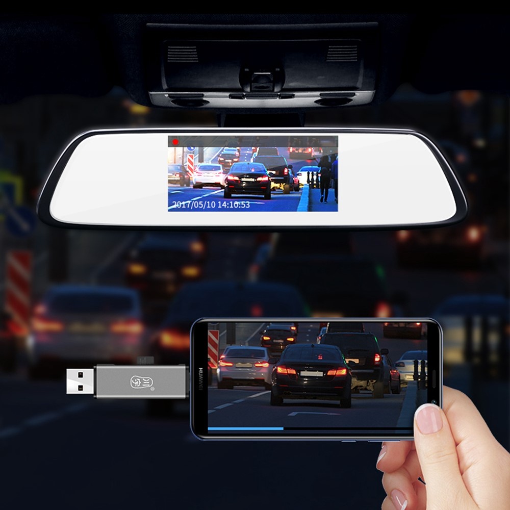 KAWAU C350Q USB3.0+Type-C Mobile Phone OTG 5Gbps Card Reader Portable Mini Aluminum Alloy Card Reader with SD / TF Card Ports-3
