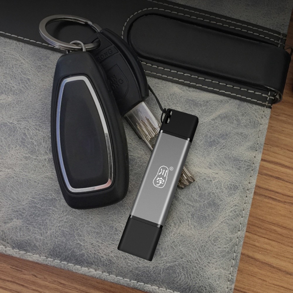 KAWAU C350Q USB3.0+Type-C Mobile Phone OTG 5Gbps Card Reader Portable Mini Aluminum Alloy Card Reader with SD / TF Card Ports-7