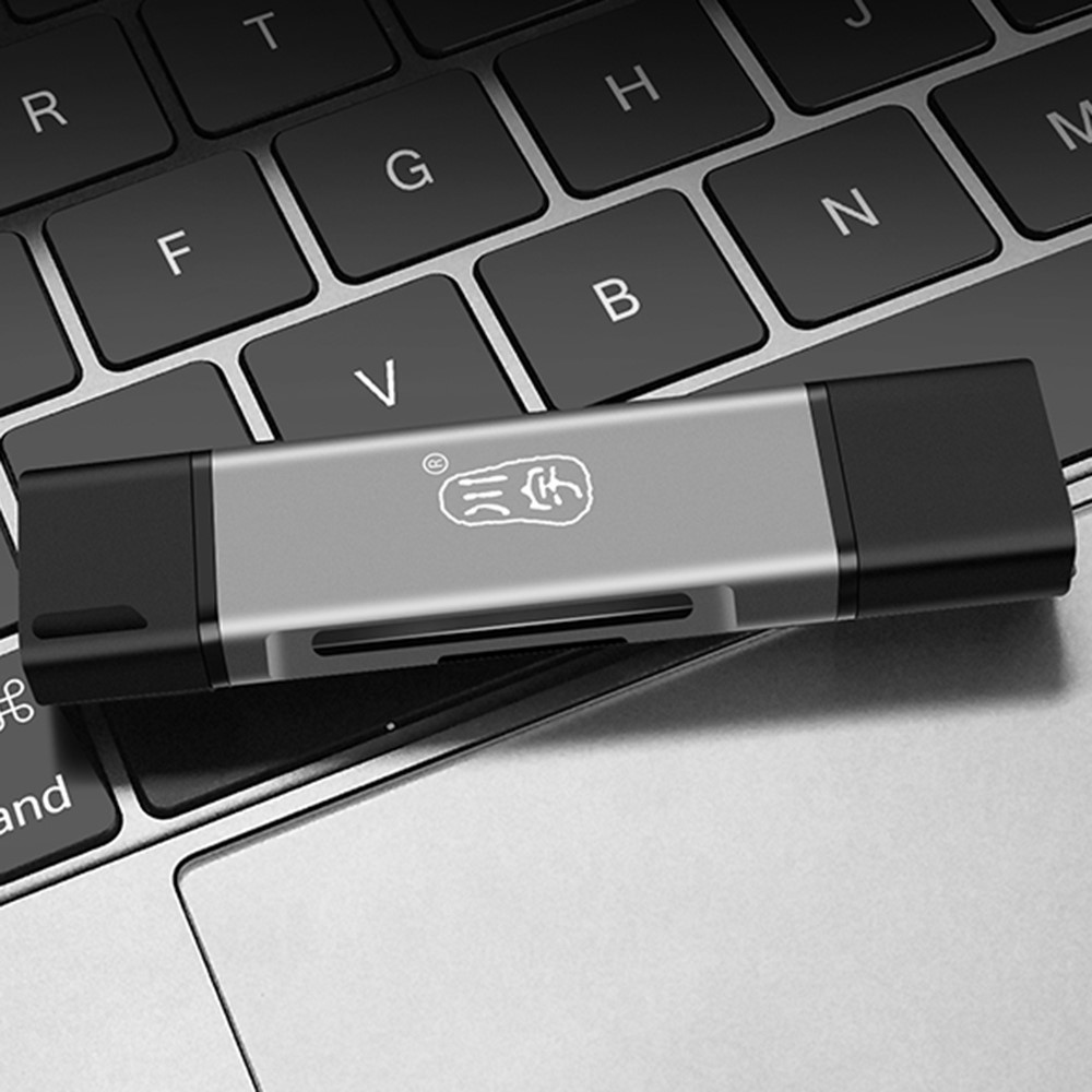 KAWAU C350Q USB3.0+Type-C Mobile Phone OTG 5Gbps Card Reader Portable Mini Aluminum Alloy Card Reader with SD / TF Card Ports-8