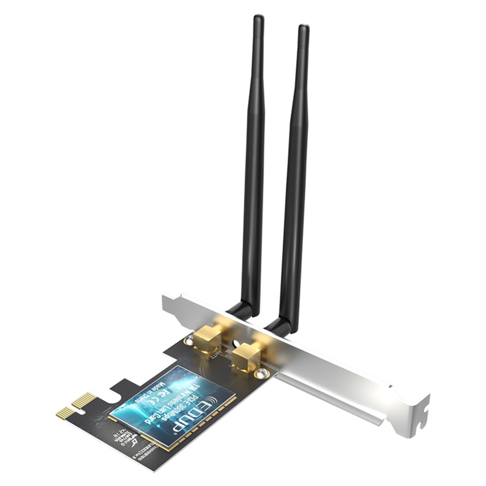 EDUP EP-9626 Adattatore di Rete Wireless da 300 Mbps 2,4 Ghz PCI-E PCI-E Puccrattura Scheda di Netware WiFi-4