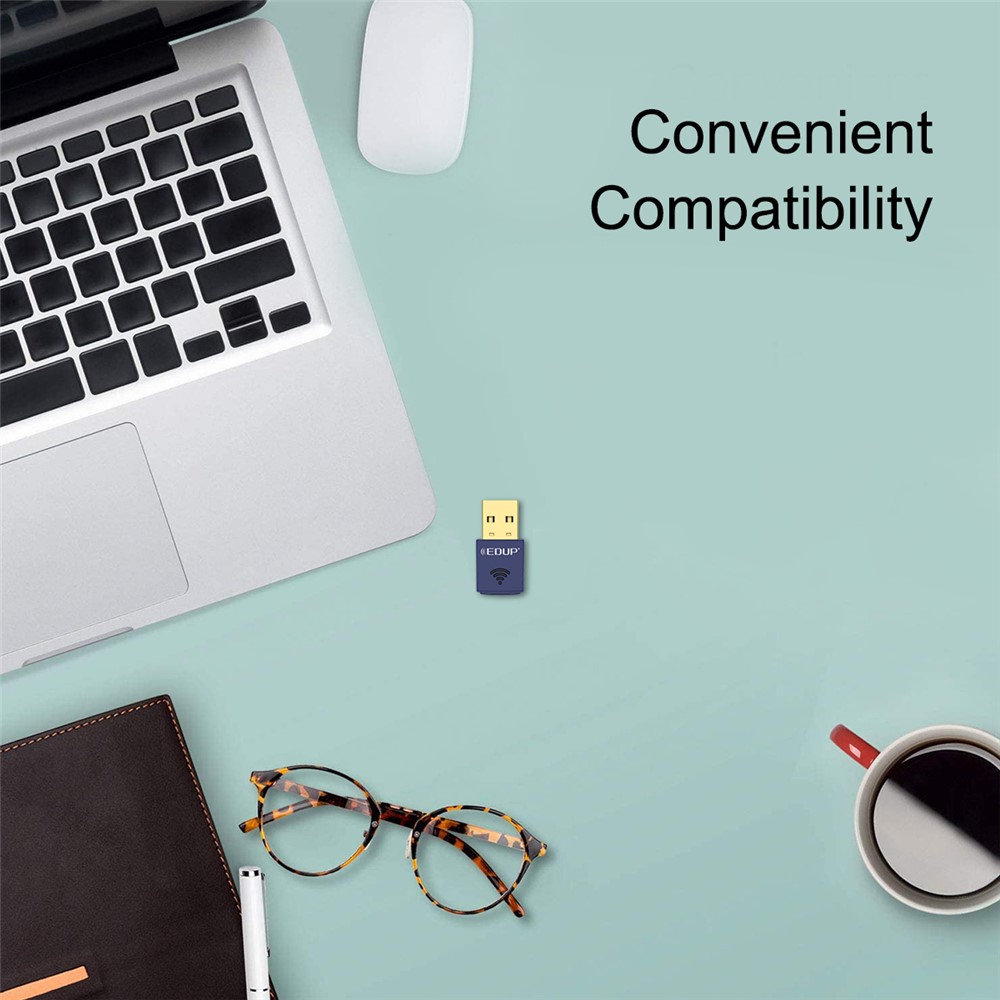 EDUP EP-N8568 150m WiFi Dongle 2.4GHz Bluetooth 4.0 Wireless Network Card Mini USB LAN Adapter - Dark Blue-6